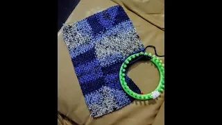 How to loom knit an easy 10 stitch blanket in Intertwined Owl Stitch, No Purls,