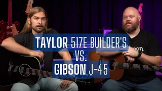 Gibson J-45 vs. Taylor 517e Builder's Edition | Round-Shoulder Mahogany Dreadnought Showdown