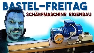 Schleifmaschine Eigenbau: Messer Schleiflokomotive für DMT Diaflat Diamant Schleifsteine