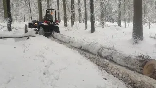 Solis 26 am Limit - Holzrücken mit Kleintraktor - Waldarbeit im Winter