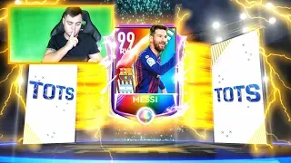 ТОТC МЕССИ В ПАКЕ !!! TOTS MESSI 99 IN A PACK ! ЛУЧШАЯ НАГРАДА В FIFA MOBILE 19 !!!