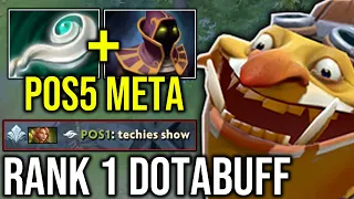 TECHIES RANK 1 DOTABUFF Destroy everyone this map with NEW META POS5 BUILD!!