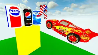 Alphabet Lore Car & Big/Small Cars vs Giant Pepsi in Teardown