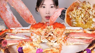 3KG 킹크랩🫅🦀 궁금했던 아이스회, 찜 먹방 Raw King crab [eating show] mukbang korean food