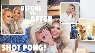 A VERY MESSY SHOT PONG (beer pong) TRUTH OR DARE & shot anyway...FT. MISHA GRIMES | AMY COOMBES