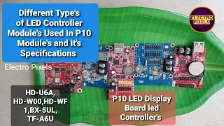 Different LED Display Control Card Used In P10 LED Module|HD-U6A, HD-W00,HD-WF1,TF-A6U, BX-5UL Cards