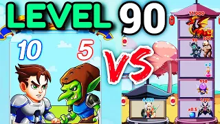 Hero Tower War's Level 90: Open Chest Solution Gameplay Walkthrough