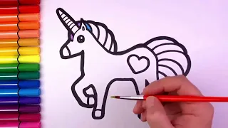 Coloring a unicorn#Unicorn#drawing/Раскрасим единорога#Единорог#рисунок