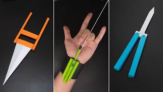 03 Cool Origami Ninja Weapons || Katar | Butterfly Knife | Spider Web Shooter