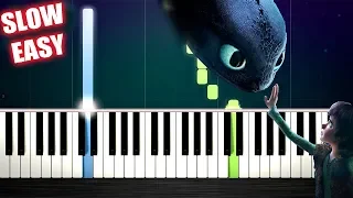 Test Drive (How To Train Your Dragon) - SLOW EASY Piano Tutorial by PlutaX