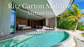 【モルディブ散歩】癒しの波音＆リゾート気分ジャズ＠リッツカールトン・モルディブ 4K｜The Ritz-Carlton Maldives tour with relaxing Smooth Jazz