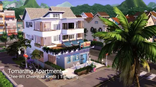 Tomarang Apartment with Restaurant | The Sims 4 For Rent | Stop Motion Build | No CC