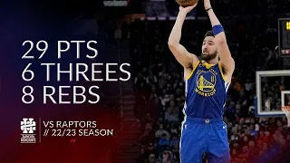 Klay Thompson 29 pts 6 threes 8 rebs vs Raptors 22/23 season