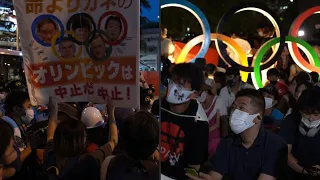 Multitudes a favor y en contra de los JJOO fuera del estadio de Tokio | AFP