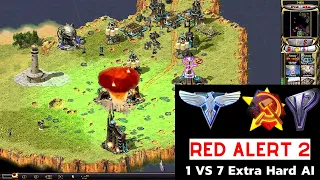 Red Alert 2 Yuri's Revenge 1 vs 7 Brutal AI: Pattern of Islands