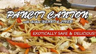 Exotically Safe and Delicious! Pancit Canton with Chicken Heart and Liver