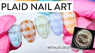 Plaid Nail Art Tutorial Using Syrup Gel! ✨