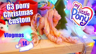 G3 My little Pony Christmas Custom - rehair with tinsel - Vlogmas day 14