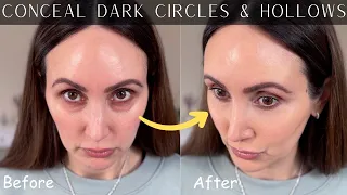 How to CONCEAL Under EYE HOLLOWS & DARK CIRCLES! A Simple Tutorial Using Minimal Product!