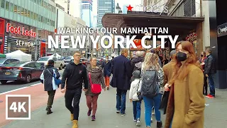 [4K] NEW YORK CITY - Walking Tour Manhattan, 34th Street, Macy's Herald Square, 7th Ave, Travel, NYC