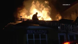 LAFD Firefighters Battle Greater Alarm Structure Fire | Los Angeles