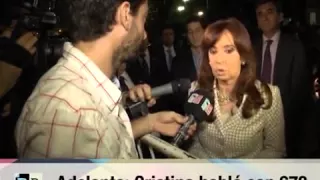 Cristina Kirchner con la prensa luego del Congreso del Radicalismo Popular