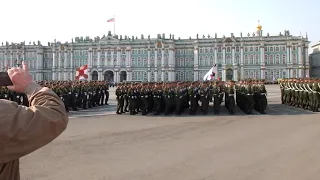 Репетиция парада Победы Дворцовая площадь 26 апреля 2019 года