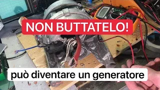 Generatore con un motore di lavatrice - FAQ: rendimento, collegamento - Uomo Nordico all'opera