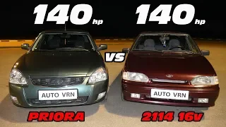 2114 16кл супер авто vs PRIORA .ВЕЧНЫЙ СПОР!!!