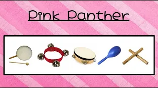 Pink Panther with classroom instruments