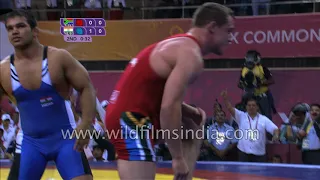 Narsingh Pancham Yadav fights for Gold in the men's freestyle 74 kg