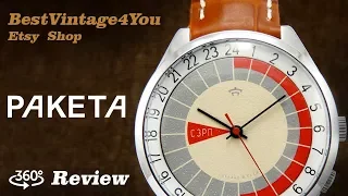 Hands-on video Review of Raketa SZRP NOS 24 Hour Watch From 80s