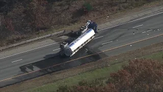 Route 3 reopens after tanker spills thousands of gallons of fuel