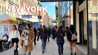 New York City Virtual Walking Tour 2023 - Midtown Manhattan New York Rush Hour Walk 4k - USA Travel