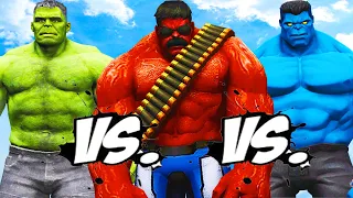 HULK vs RED HULK vs BLUE HULK - Epic Battle