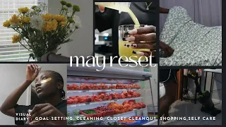 PRODUCTIVE MONTHLY RESET |  goal setting, cleaning, closet cleanout , shopping & self care for MAY