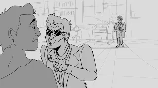 Crowley with Scrooge McDuck lines// Good Omens Animatic