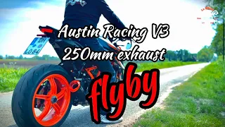 Austin Racing V3 250mm Exhaust Flyby / KTM 1290 Superduke R / RAW Sound