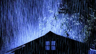 Get Over Insomnia with The Sound of Rain  & Robust Thunder Pierces a Tin Roof of Forest at Night.