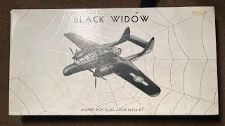 Wood Week! Hawk 1944 Northrup P-61 Black Widow Vintage Wood Airplane Model Kit Review Unboxing