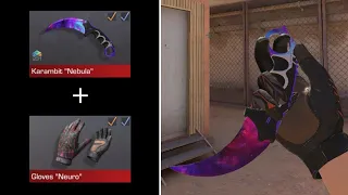 Gameplay Karambit "Nebula" and Gloves "Neuro" (Pattern 231) | Standoff 2