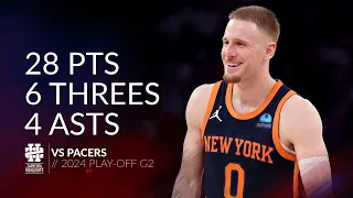 Donte DiVincenzo 28 pts 6 threes 4 asts vs Pacers 2024 PO G2