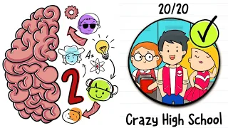 Brain Test 2 : Tricky Stories - Crazy High School - Level 1 to 20 Solutions Walkthrough