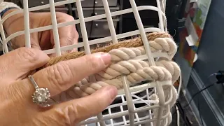 DIY Dollar Tree Rope Basket.