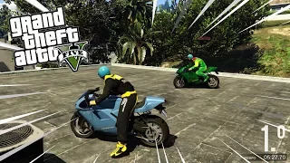 ¿PODREMOS PASAR este PARKOUR de MOTOS 999% IMPOSIBLE? 😱 GTA V ONLINE BEBE MILO Y VITA MOTOS PARKOUR