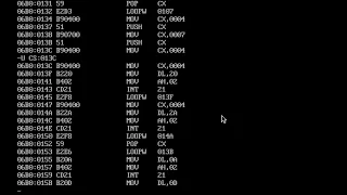 Tablero de Ajedrez en debugDOSbox