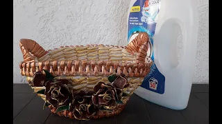 Reciclaje, cosulet din bidon plastic - Recycling, plastic basket