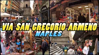 Naples Walking Tour: VIA SAN GREGORIO ARMENO - Naples - Italy (4K)