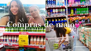 COMPRAS DO MÊS DE MAIO PARA 10 PESSOAS 😱🛒~ mostrei tudo !!#comprasdomês #vlog