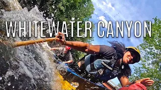 Portage Waterfalls, Solo Rapids & Whitewater Canyon Danger - High Water River Paddling Adventure